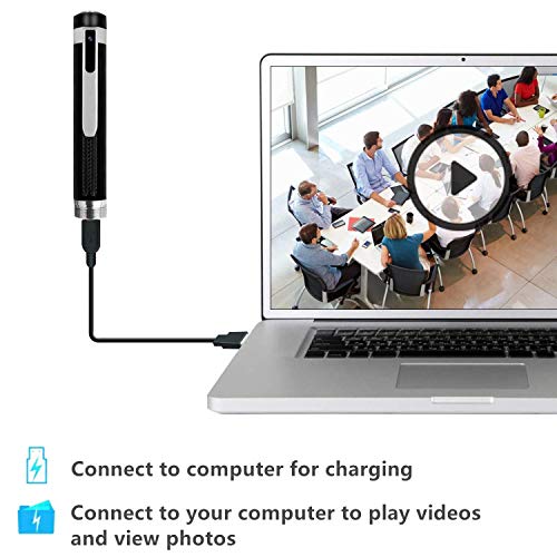 Cámaras Espía Pen, Amyway Cámara Oculta 1080P HD Mini cámara portátil de Bolsillo Cámara Oculta Cámara grabadora de Audio y Video para Negocios y conferencias con detección de Movimiento