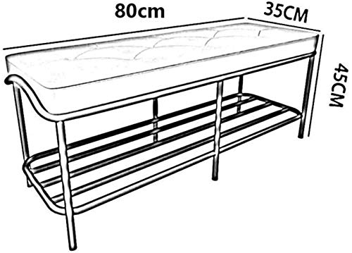 Cambio sencillo forjado zapato banco de hierro zapatero Con asiento acolchado entrada de zapatos Zapatos de banco Tienda de ropa de prueba de heces Sofá Taburete cambiar zapatos ( Color : Green )