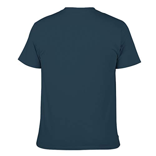 Camiseta de algodón para hombre, diseño de cerdo azul marino XXXL