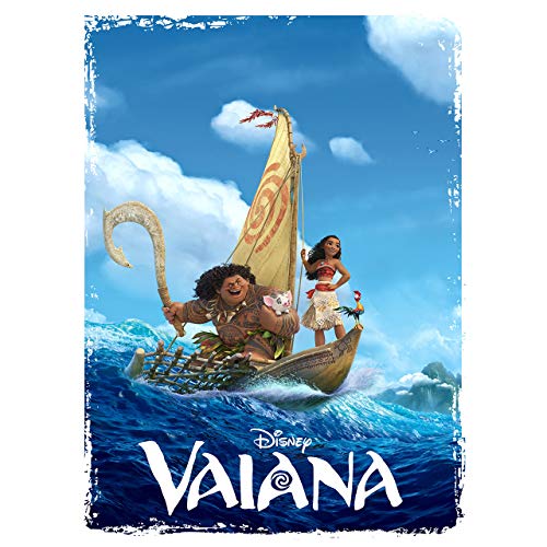 Camiseta Mujer Dibujos, Vaiana y Moana (Blanco, L)