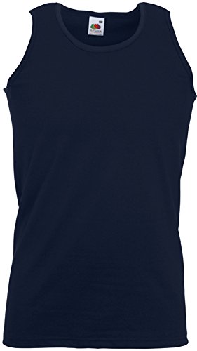 Camiseta sin mangas y de cuello redondo para hombre Fruit of the Loom, azul marino, talla XL