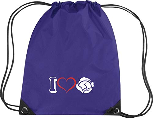 Camiseta stown Premium gymsac verduras I Love Ensalada cabeza, morado