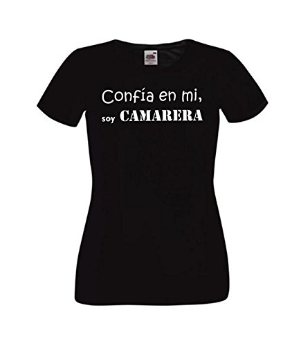 Camisetas divertidas Child confia en mi, Soy Camarera - para Mujer Camisetas Talla Small Color Negro