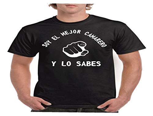 Camisetas divertidas Child Mejor Camarero y lo Sabes - para Hombre Camisetas Talla XL Color Negro