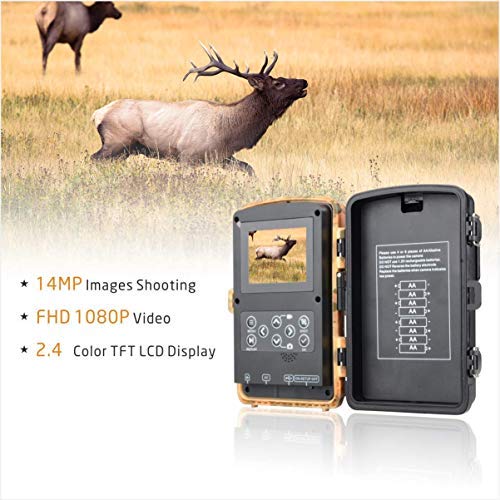 Campark Wildlife Cámara de Caza HD IP66 Trail Cámara 120 ° Gran Angular con Activación por Sensor de Movimiento Visión Nocturna e Infrarrojos Indicada para Vigilancia en Interiores e Exteriores