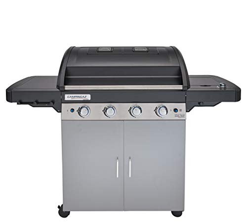 Campingaz 2000033727 4 Series Dual Heat LS Plus Barbacoa Gas con 2 zonas de asar, 4 quemadores de acero inoxidable, un quemador lateral, sistema de limpieza InstaClean, Culinary Modular System