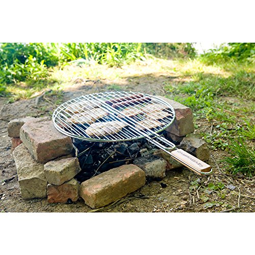 CAMPINGAZ 205817 - Parrilla para Barbacoa Redonda, Mango Doble de Madera (40 cm)