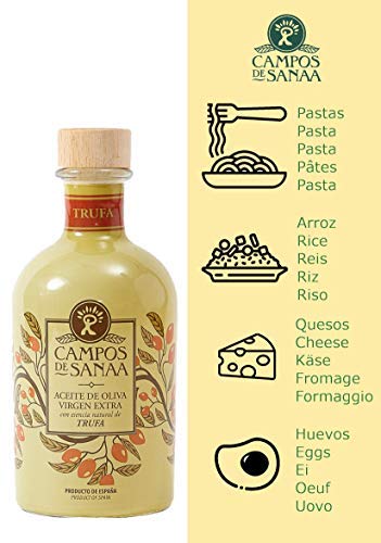 CAMPOS DE SANAA .- Aceite de Oliva Virgen Extra con con esencia natural a Trufa Negra (250ml)