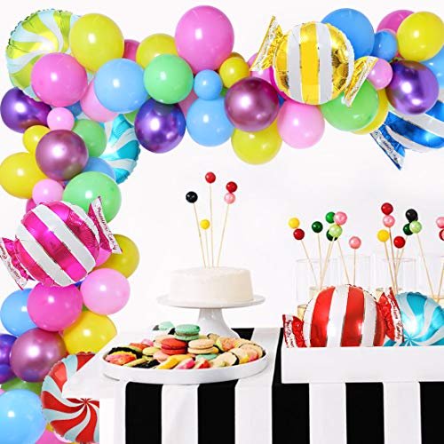 Candy Balloon Garland Arch 109 Pack Candyland Decoraciones de fiesta para cumpleaños Baby Shower Navidad con dulces Candy Lollipop Balloons