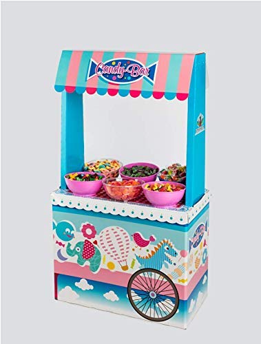 Candy Bar Sin Bandeja Vacío La Asturiana - Carrito de Mesa Dulce en Cartón Publicidad de Marca - Fácil de Montar y Reutilizable - 122 cm (Alto) x 89 cm (Ancho) x 35 (Profundidad)