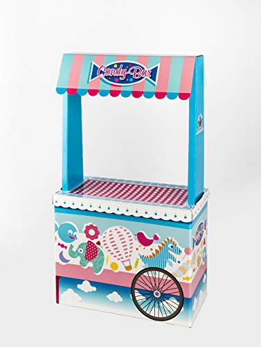 Candy Bar Sin Bandeja Vacío La Asturiana - Carrito de Mesa Dulce en Cartón Publicidad de Marca - Fácil de Montar y Reutilizable - 122 cm (Alto) x 89 cm (Ancho) x 35 (Profundidad)