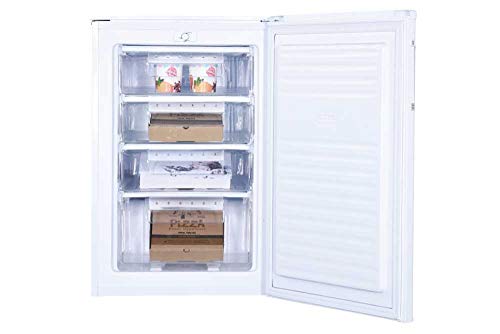 Candy CCTUS 542 WH - Congelador Vertical, Capacidad 82 L, 4 Cajones, silencioso 43 dBA, Tirador inox, Puerta reversible, Clase A+