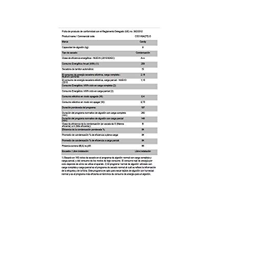 Candy CSO H9A2TE-S - Secadora de condensación Smart Pro - Bomba de calor - 9kgs, 7 ciclos rápidos, Wi-Fi, cajón Easy Case, puerta XXL, certificado lana Woolmark, Clase A++