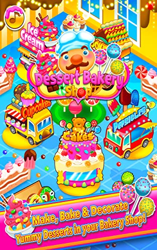 Candy Dessert Bakery Shop – Make, Bake & Cook Donuts, Cake Pops, Cupcakes, Cookies, Popsicles, Ice Cream, Cakes! Kids Candy Kitchen Cooking Food Maker Restaurant Game