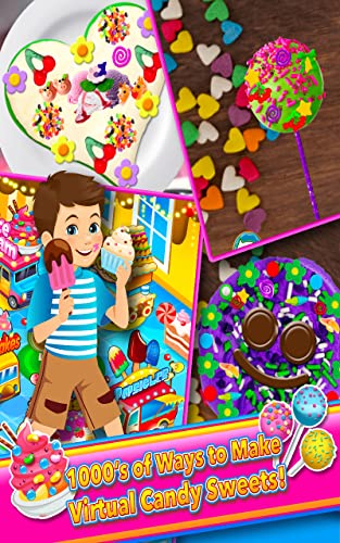 Candy Dessert Bakery Shop – Make, Bake & Cook Donuts, Cake Pops, Cupcakes, Cookies, Popsicles, Ice Cream, Cakes! Kids Candy Kitchen Cooking Food Maker Restaurant Game