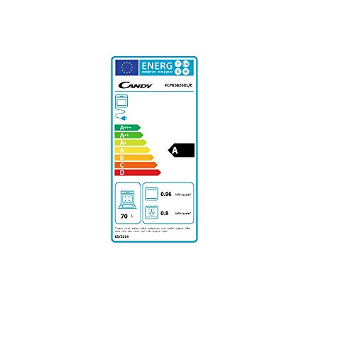 Candy FCPKS 826 XL/E - Horno multifunción - 70L - Función Vapor - Limpieza Aqualítica & Pirolítica - 3 resistencias - Inox - Clase A, Grey, 595x546x580 mm