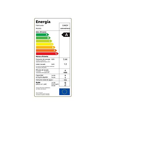 Candy Smart Plus CSPW 485TWS3-S Lavasecadora, 8+5 Kgs, 1400rpm, Vapor, WoolMark Apparel Care, Clase A