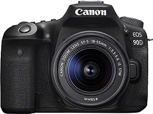 Canon EOS 90D - Cámara Réflex de 32.5 MP (Sensor APS-C, 45 Puntos AF, Disparos de 10fps, EOS Movie 4k+Full HD, Wi-fi, Bluetooth) Negro - Kit Cuerpo con Objetivo EF-S 18-55mm f/ 3.5-5.6 IS USM