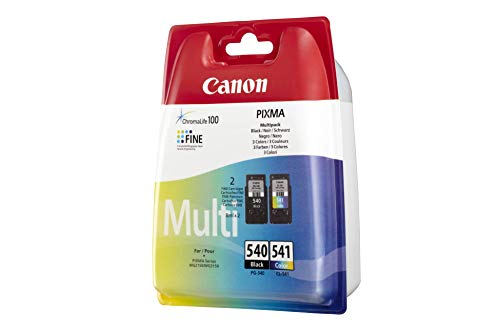 Canon PG-540+CL-541 Cartuchos de tinta original Negro y Tricolor para Impresora de Inyeccion de tinta Pixma TS5150,5051-MX375,395,435,455,475,515,525,535-MG2150,2250,3150,3250,3550,3650,4150,4250