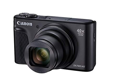 Canon PowerShot SX740 HS - Cámara compacta de 20.3 MP (40x Zoom óptico, 4K UHD, DIGIC 8, 5 Ejes, LCD desplegable, 10 fps, Bluetooth, WiFi) Negro