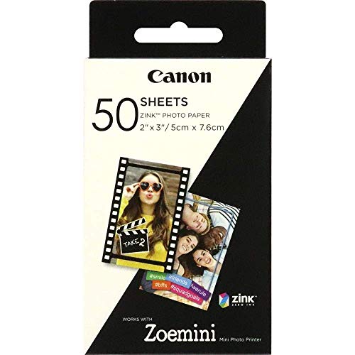 Canon Zoemini ZINK - Hojas de papel fotográfico (50 hojas, compatible con Canon Zoemini)