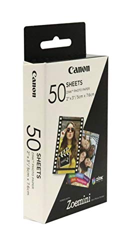 Canon Zoemini ZINK - Hojas de papel fotográfico (50 hojas, compatible con Canon Zoemini)