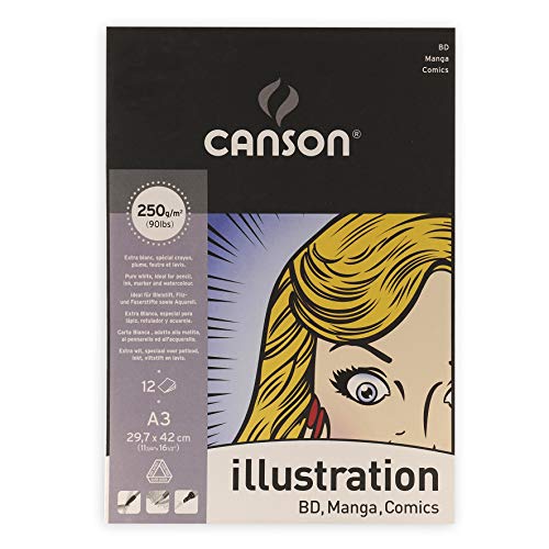 CANSON Manga Block, 12 Blatt, DIN A3, 250 g/qm