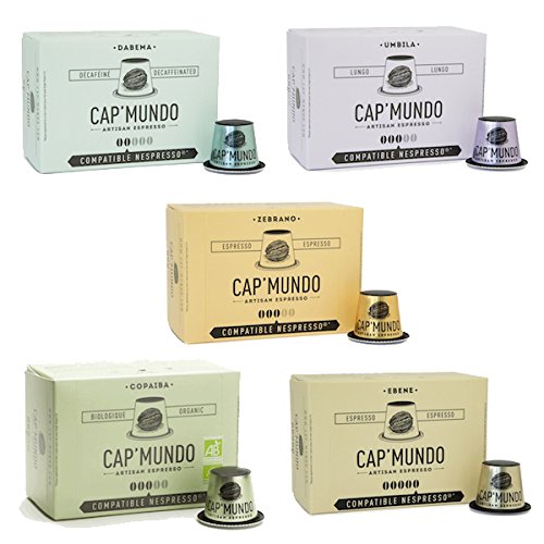 Cap' Mundo Discovery Pack 50 cápsulas - Cápsulas de café compatibles con Nespresso - Tostado en Francia