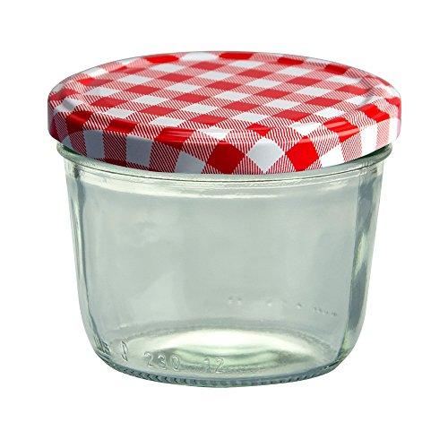 CapCro - Tapa del Tarro de Mermelada Jar Jar a 82 Rojo revisado 25 Sistema Antideslizante Cristal 230 ml…