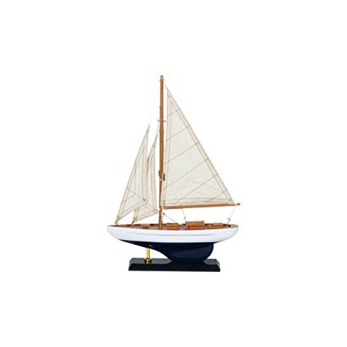 CAPRILO Figura Decorativa de Madera Barco Velero Grande. Adornos y Esculturas. Decoración Marinera. Hogar. Regalos Originales. 37 x 25 x 5 cm.