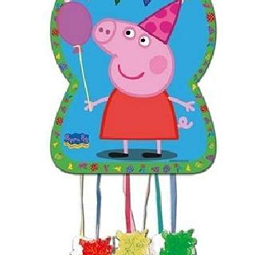 CAPRILO Piñata Infantil Decorativa Peppa Pig para Cumpleaños 46 x 65 cm. Regalos Fiestas de Cumpleaños, Bodas, Bautizos, Comuniones y Eventos.  Decoración Hogar.