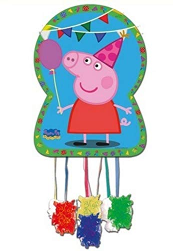 CAPRILO Piñata Infantil Decorativa Peppa Pig para Cumpleaños 46 x 65 cm. Regalos Fiestas de Cumpleaños, Bodas, Bautizos, Comuniones y Eventos.  Decoración Hogar.