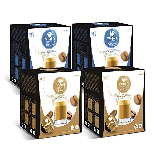 Capsulas compatibles dolce gusto ®* Origen & Sensations | 2 x cortado | 2 x cortado descafeinado | Total 64 cápsulas