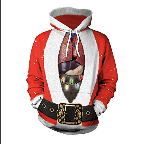 Capucha Mujeres hombres Navidad Papá Noel bastón de invierno Hip-hop punk 3D Impreso Sudaderas con capucha de dibujos animados Sudaderas con capucha de colores Pareja hermosa moda Jerseys