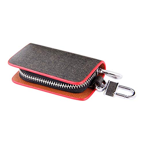 Car Key Cases Accesorios for el coche que cuelga de la cintura Funda Universal clave de la cremallera, de piel Amasar textura de la piel colgante de la cintura de la cremallera carpetas dominantes sos