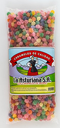 Caramelos Gota de Lágrima La Asturiana - Pequeñas grageas artesanas, en forma de perla o gota, de diversos sabores, sin gluten, bolsa de 1 kilo