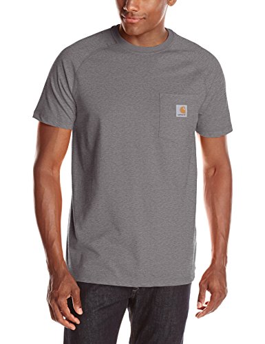 Carhartt Force Cotton Delmont Short Sleeve T-Shirt Camisa de utilidades de Trabajo, Granito Jaspeado, S para Hombre