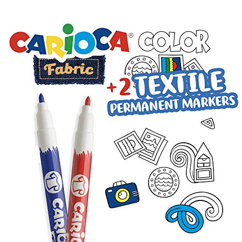 CARIOCA Estuche Colors | Estuche 3 Cremalleras con Material Escolar Escuela Infantil Primaria Secundaria con 18 Lápices de Colores 18 Rotuladores Punta Fina 2 Rotuladores para Tejidos y Set Papelerías