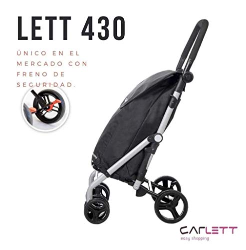 Carlett Lett 430 Carro De La Compra Con Freno, Hierro, Negro, 110