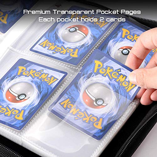 Carpeta TCG compatible con las cartas coleccionables de Pokemon, estuche de transporte de tarjetas de mangas para tarjetas Pokémon, tarjetas de béisbol, Yu-Gi-Oh, Skylanders