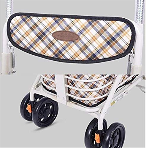 Carretilla de las compras de coches Utilidad carrito plegable portátil de gran capacidad Con asiento acolchado Walker usados ​​para comprar alimentos compras adaptarse a la edad avanzada