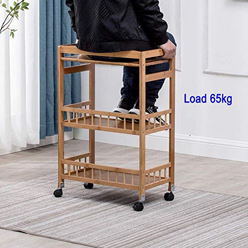 Carrito Grancocina 3 Niveles Para HosteleríA, Carrito Servicio Para Equipos MéDicos Con Manija, Carro Rodante Almacenamiento Para Peinado Del Cabello, 53 \U0026 Times; 30 \U0026 Times; 80cm (Color: