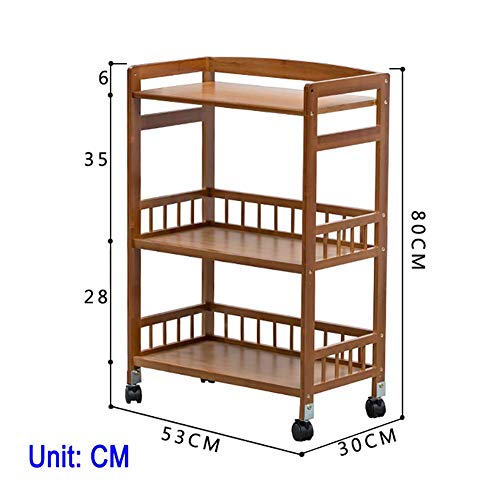 Carrito Grancocina 3 Niveles Para HosteleríA, Carrito Servicio Para Equipos MéDicos Con Manija, Carro Rodante Almacenamiento Para Peinado Del Cabello, 53 \U0026 Times; 30 \U0026 Times; 80cm (Color: