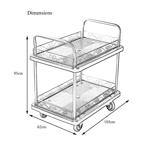 Carro De Servicio De Dos Niveles, Carrito De Comedor, Carrito De Venta Ambulante, Carrito De Vino, Barra De Bar, Carrito De Herramientas De Mesa De Cocina, Carrito De Plataforma