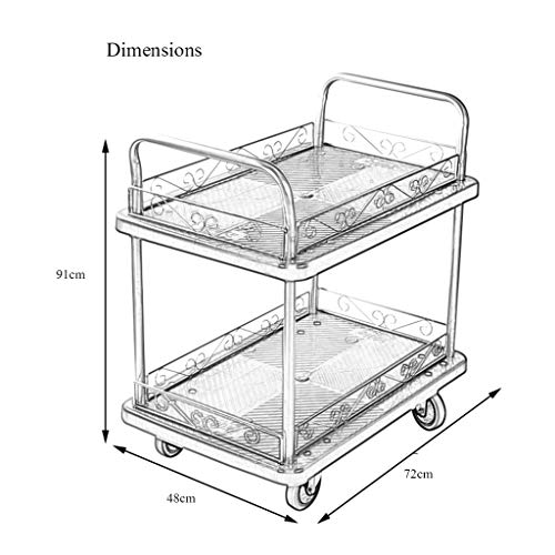 Carro De Servicio De Dos Niveles, Carrito De Comida, Carrito De Venta Ambulante, Carrito De Vino, Barra De Bar, Carrito De Herramientas De Mesa De Cocina, Carrito De Plataforma, Seguro Y Estable