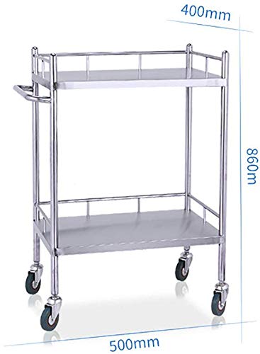 CART Carros de utilidad médica para el hogar Carros de mano Carro médico de acero inoxidable Fisioterapia Cuidado móvil Coche Dental Primeros auxilios Trolley Trolley Dressing,S-50X40X86cm