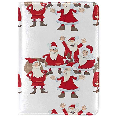 Cartera de Pasaporte Happy Mold de Santa Claus para Titular de Pasaporte para un Viaje Seguro Duradero Fácil de Llevar