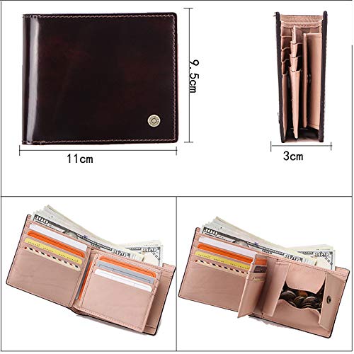 Cartera para Hombre con Bloqueo RFID, con 12 tarjeteros, 2 Bolsillos para Monedas, 2 Compartimentos para Billetes, Ventana de identificación, Cartera Horizontal Triple para Hombre