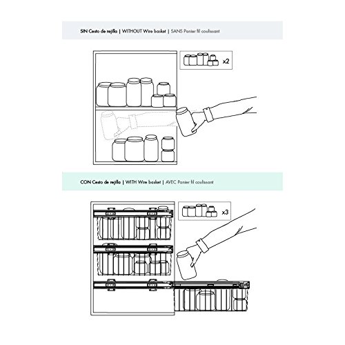 Casaenorden - Cesto extraíble de Rejilla Blanco para Mueble de Cocina - Bandeja extraíble de Acero Blanco, Ancho Mueble 350 mm