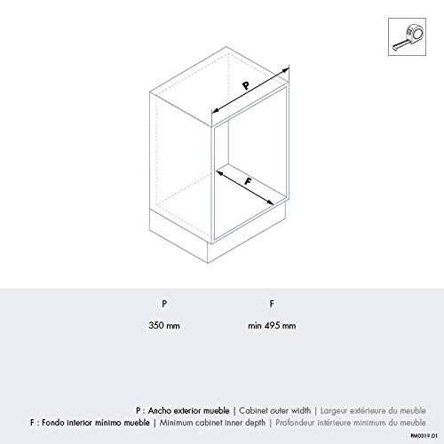 Casaenorden - Cesto extraíble de Rejilla Blanco para Mueble de Cocina - Bandeja extraíble de Acero Blanco, Ancho Mueble 350 mm